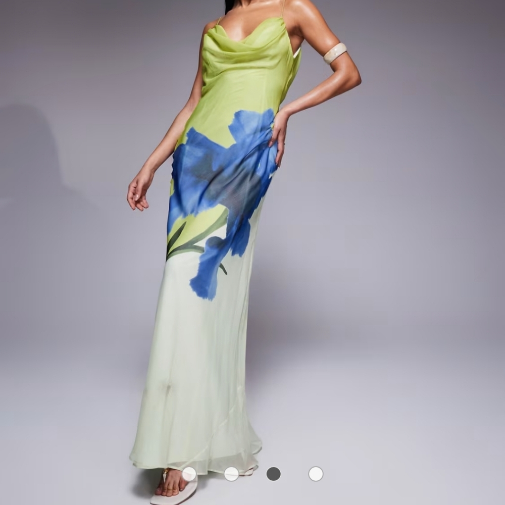 ASOS Green and Blue Floral Dress
